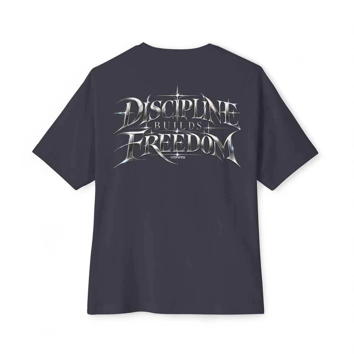 Discipline Builds Freedom Tee — Dark Grey — back