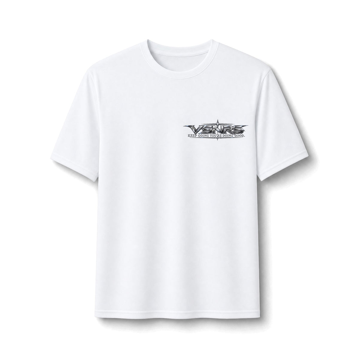 Stay Positive Performance Tee — White — front