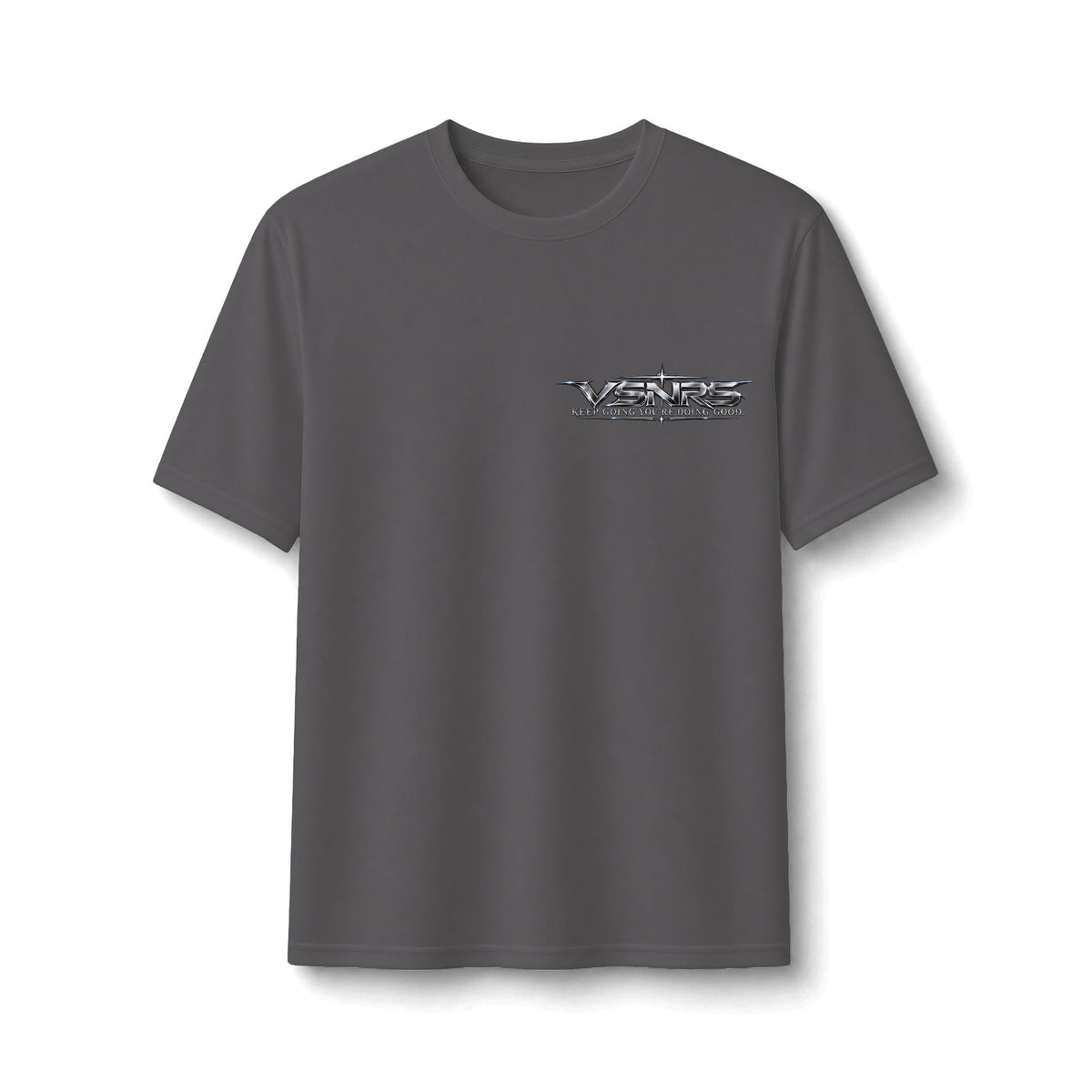 Stay Positive Performance Tee — Charcoal — front