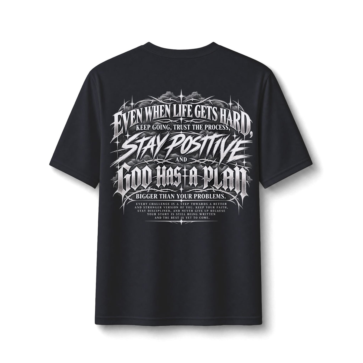 Stay Positive Performance Tee — Jet Black — back