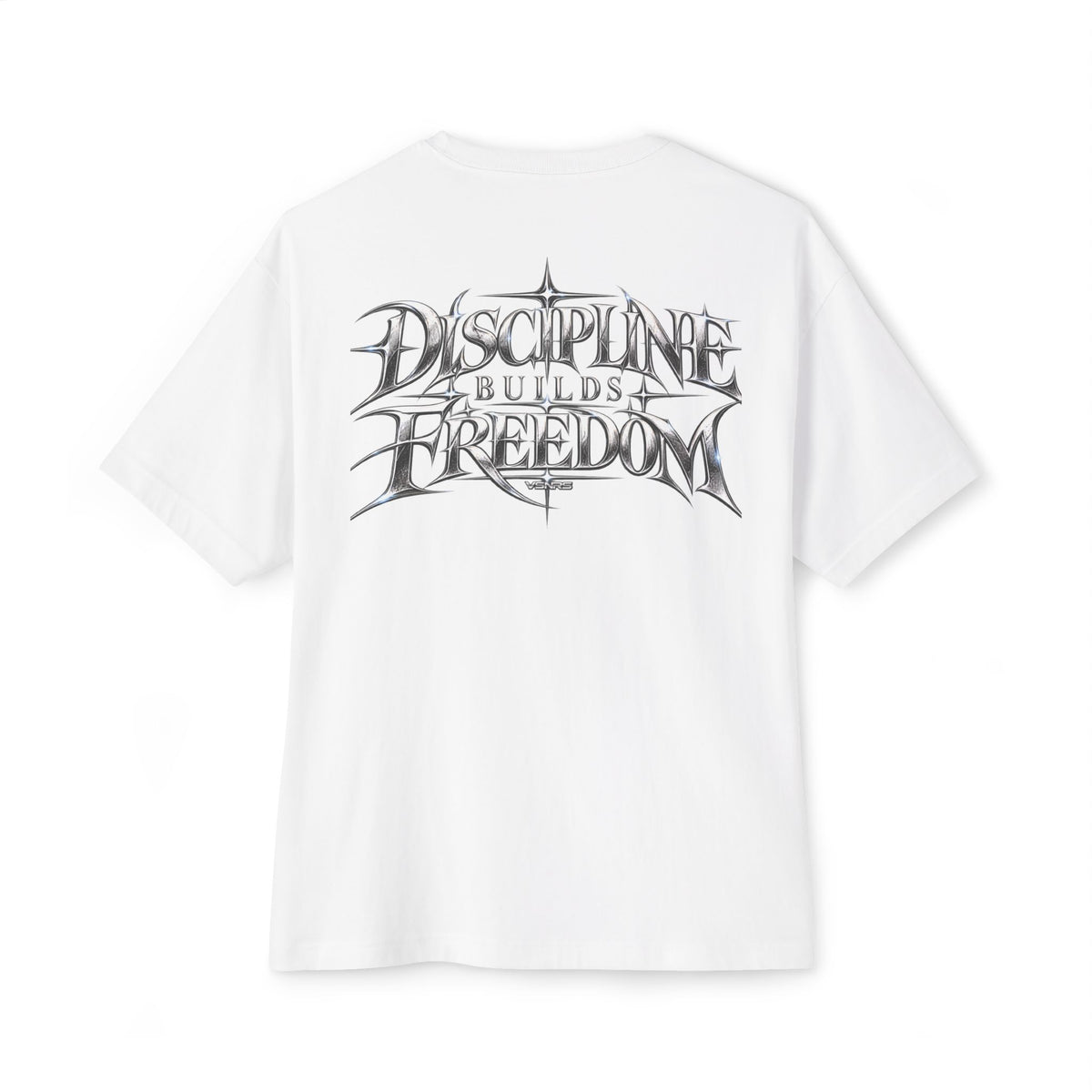 Discipline Builds Freedom Tee — White — back