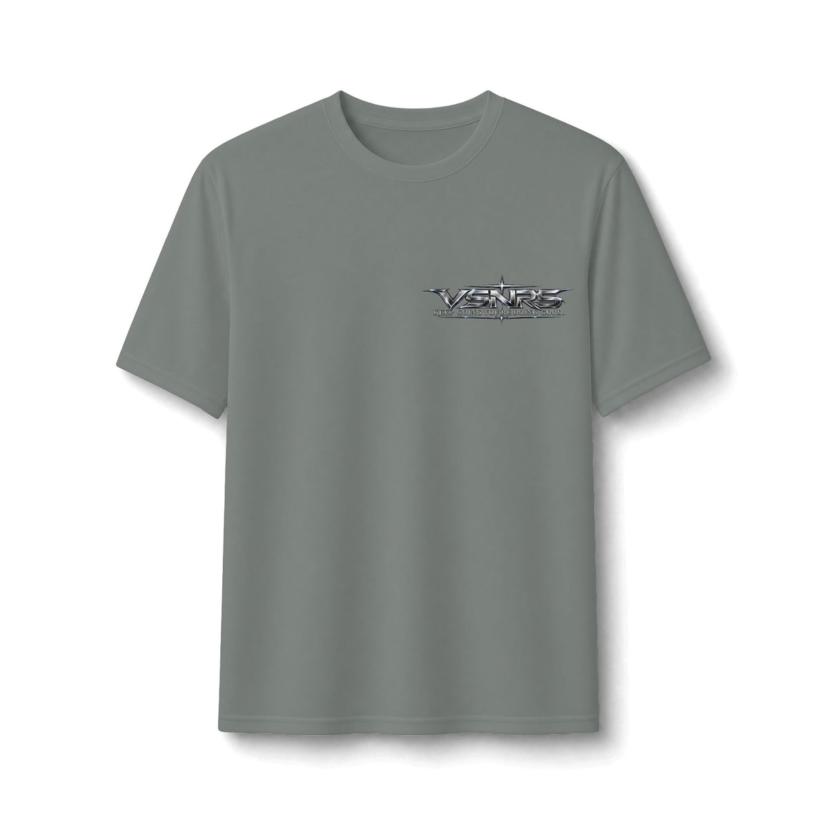 Stay Positive Performance Tee — Grey Concrete — front