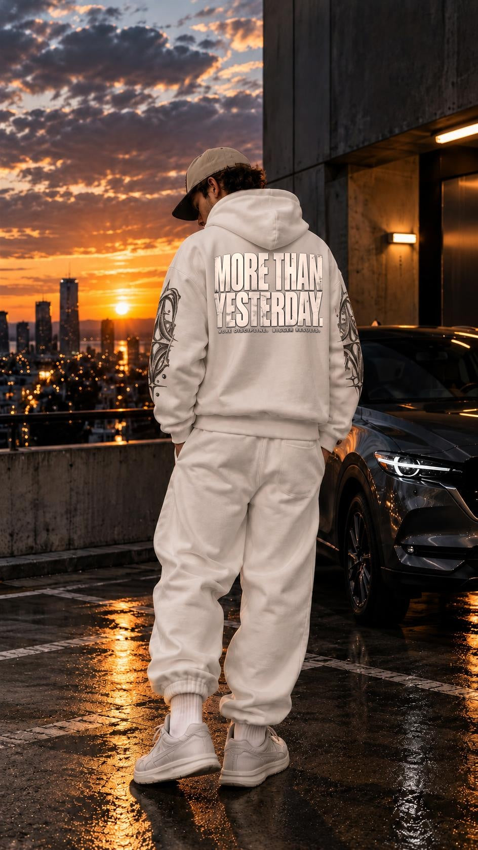 VSNRS look hoodie blanco azotea